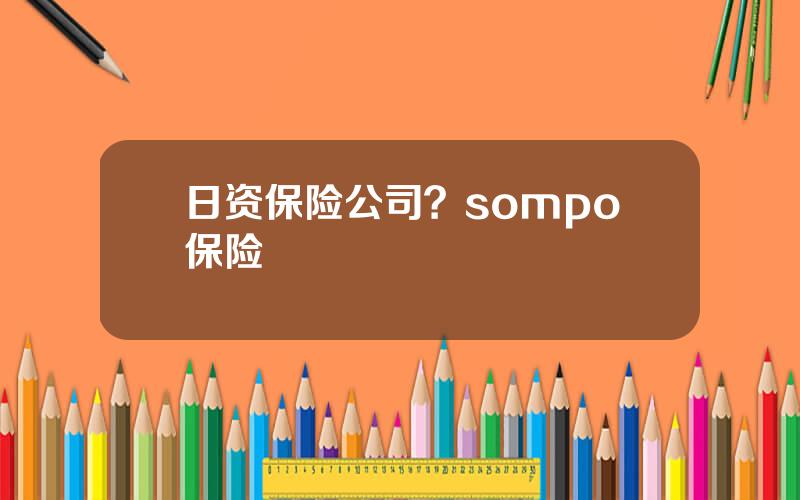 日资保险公司？sompo保险
