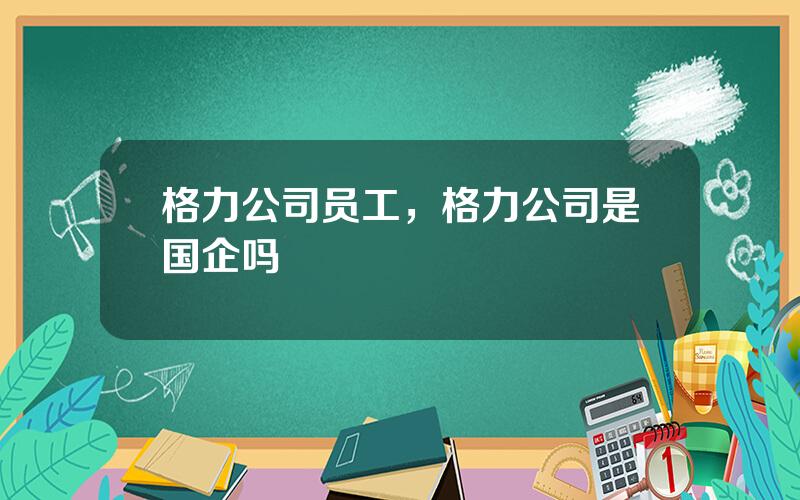 格力公司员工，格力公司是国企吗