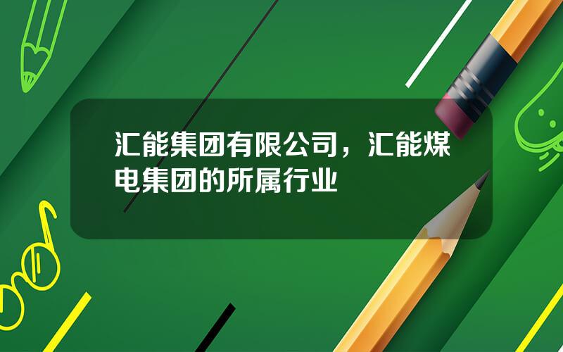 汇能集团有限公司，汇能煤电集团的所属行业